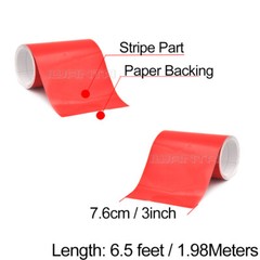 2x 3″ x 78″ DIY Red Racing Stripes Line Car Hood Vinyl Tape Sticker Body Decals