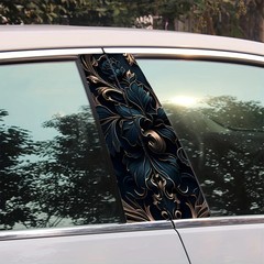 2pcs Floral Pattern Car Sticker Waterproof Scratch Resistant Holiday Decoration