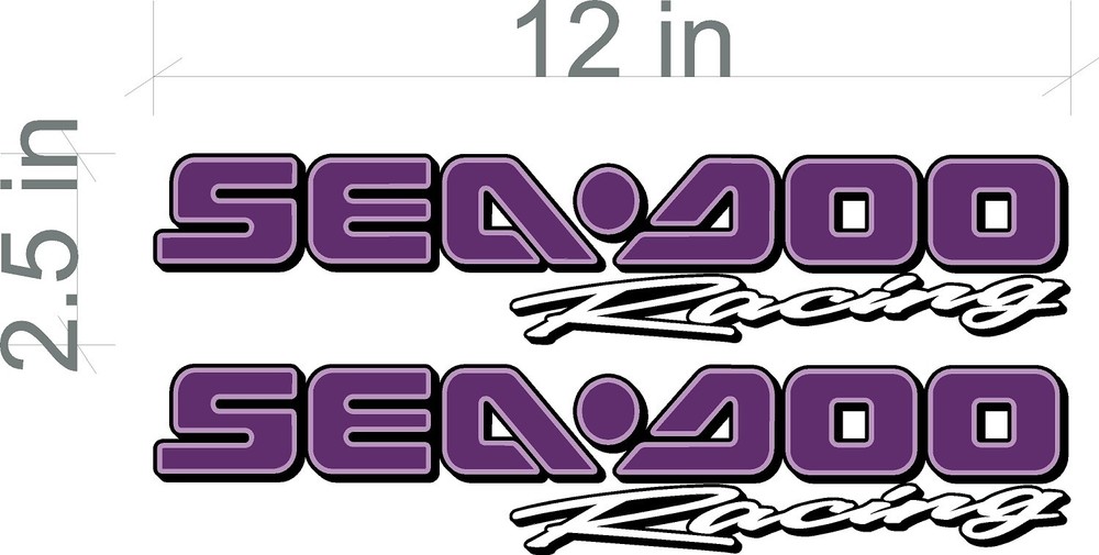 SEA-DOO Racing / PAIR / 12″ PURPLE Vinyl Personal Watercraft Vehicle Decals