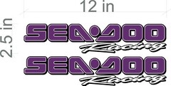 SEA-DOO Racing / PAIR / 12″ PURPLE Vinyl Personal Watercraft Vehicle Decals