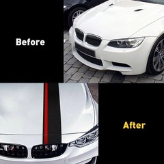 Universal Car Front Hood Rally Racing Stripes 5D Carbon Fiber Decal Wrap Sticker