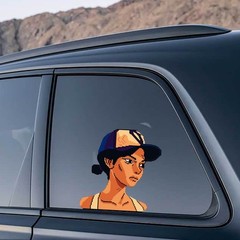 Pixel-style Girl Stickers Personalized Sunproof for Car windows Luggage Laptop