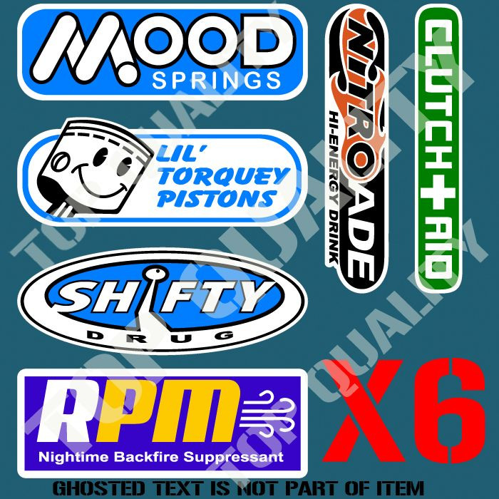 HOT ROD MEGA PACK DECAL STICKER SET MOOD SPRINGS SHIFTY ETC CARS RATROD STICKERS