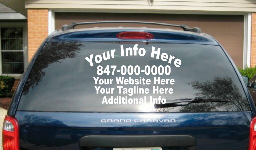 Custom Truck Car Vehicle Lettering Vinyl Decal Business Back Rear Window 5 Lines