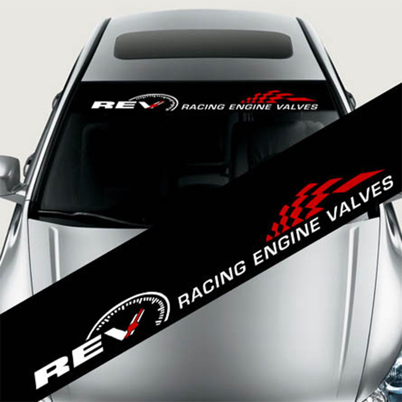 REV Racing Car Front Window Windshield Decal Stickers Waterproof Sunshade