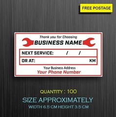 100X Custom Next Service Due Vinyl Stickers Maintenance Vehicle SERViCE