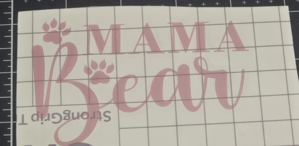 MAMA BEAR WINDOW DECAL/STICKER PINK 4 INCHES WIDE X 2.75 ” TALL PERMANENT VINYL