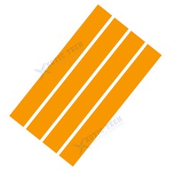 4x Sport Racing Yellow Universal Car Hood Fender Stripe Hash Mark Graphics Decal