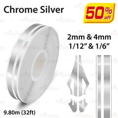 CHROME SILVER Roll Pin Stripe PinStriping Line Adhesive Tape Vinyl Car STICKER