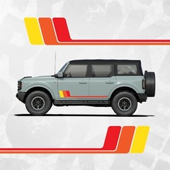 Racing Retro Side Stripe Decal – Ford Bronco Compatible – Universal fit