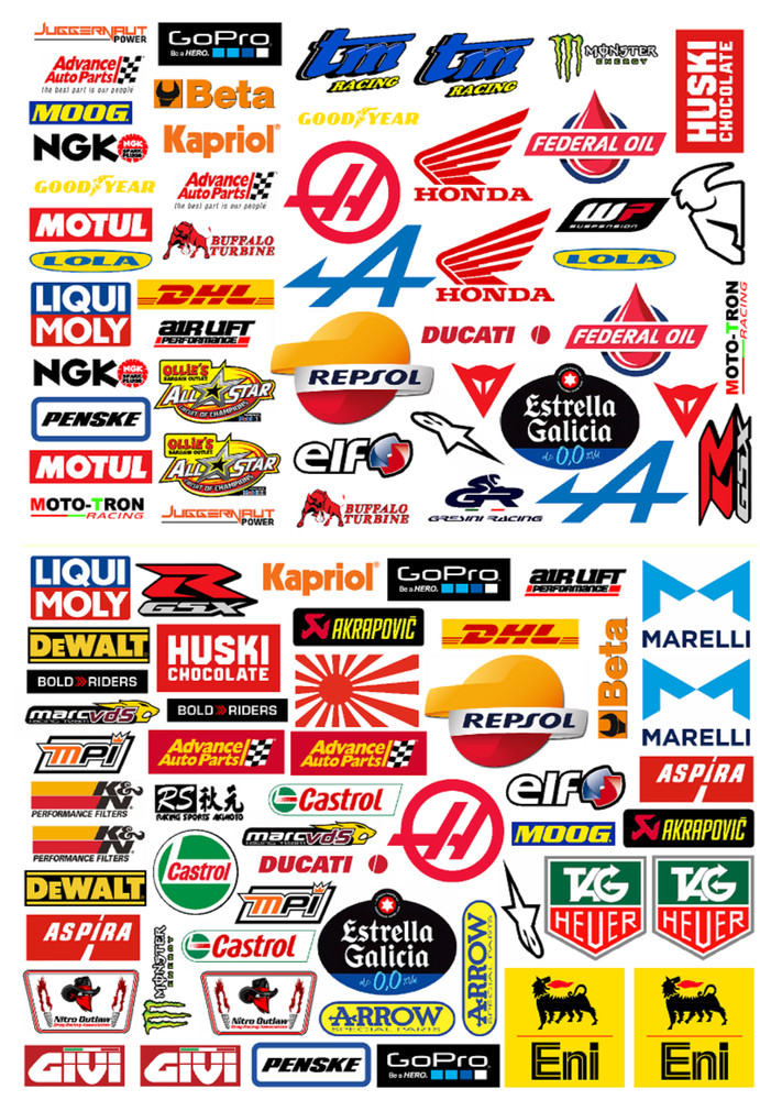 99 set4 Racing Decals Stickers Drag Race Nascar MotoGP High Quality Vinyl