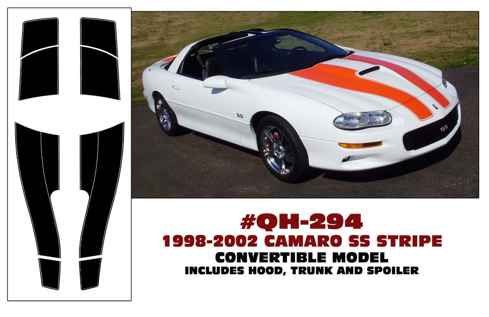 QH-294 1998 1999 2000 2001 2002 CHEVY CAMARO SS STRIPE STRIPE KIT – CONVERTIBLE