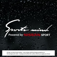 1x SPORTS MIND Powered By Decal Vinyl Stickers (10″ x 3.75″) For Nissan Cars
