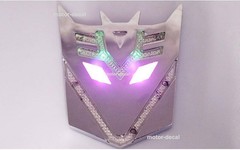Motor Car Body Solar LED 3D Flash Light Transformers AUTOBOTS DECEPTICONS Emblem