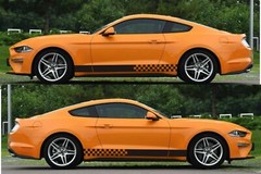 2 Decal sticker Stripes kit set For Ford Mustang GT body panel parts lowering v8
