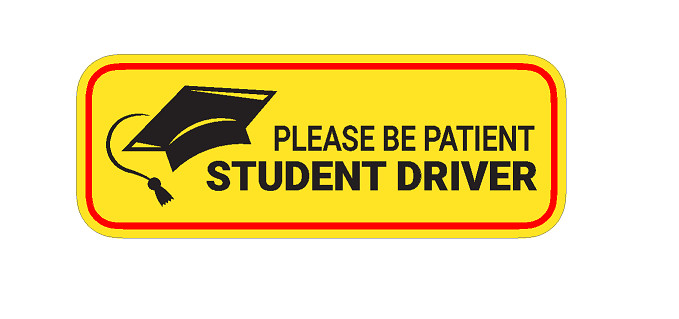 STUDENT DRIVER PLEASE BE PATIENT DECAL STICKER VINYL CAR TRUCK VEHICLE WINDOW