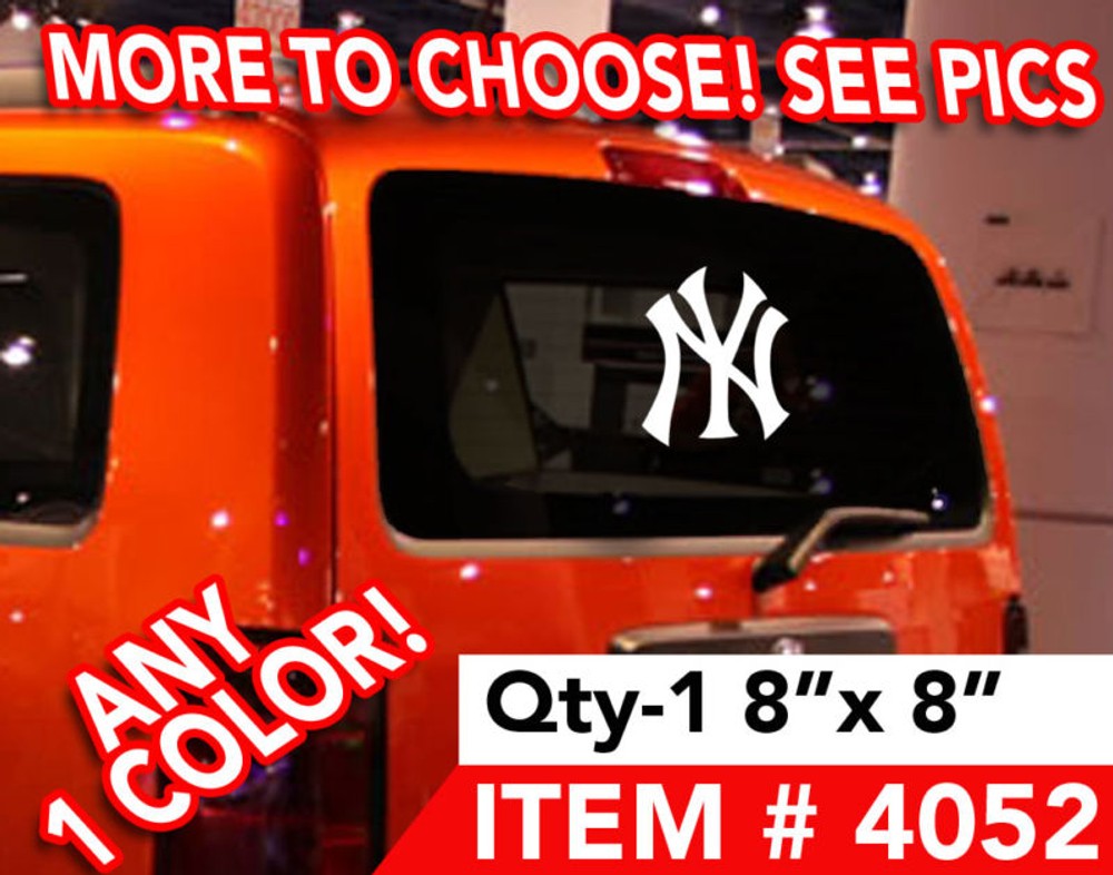 QTY-1 “YANKEES LOGO” WINDOW DECAL, STICKER 8″x 8″