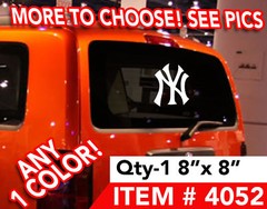 QTY-1 “YANKEES LOGO” WINDOW DECAL, STICKER 8″x 8″