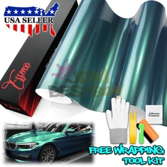 ESSMO PET Super Gloss Metallic Peacock Green Vehicle Vinyl Wrap Decal Like Paint