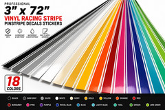 High-Performance Vinyl Racing Stripe Decal