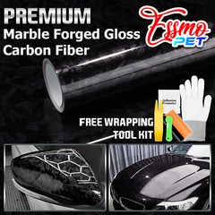 ESSMO PET Marble Forged Gloss Carbon Fiber Black Car Vehicle Vinyl Wrap Decal