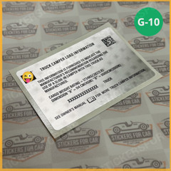 GM Number Information Tire Loading And Trailer Loading Sticker Replica