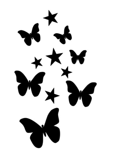 Butterfly With Stars Vinyl Decal Car Truck Laptop Sticker