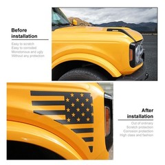 2× Carbon Fiber Side Fender Decals Vinyl US Flag Stickers for Ford Bronco 2021+
