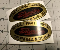 Goodell-Pratt Company, Greenfield, Mass U.S.A. Toolsmiths Decals reproduction 2