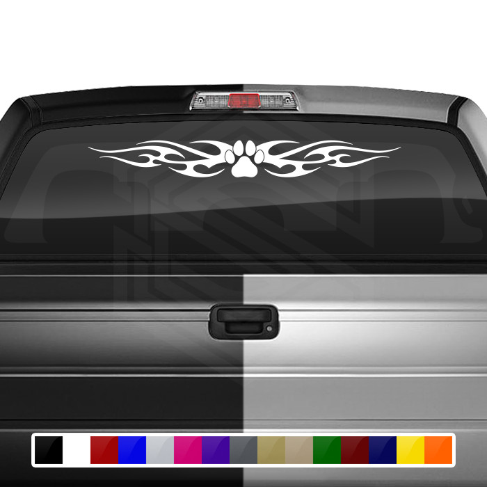 116-01 DOG PAW PRINT Windshield Decal Window Sticker Vinyl Graphic Dog Lover Car