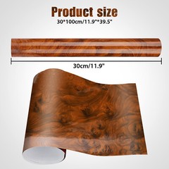 Car Interior Wood Grain Sticker Textured Glossy Wrap Decal Sheet Vinyl Film DIY