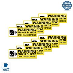 10 Pack Waterproof Vinyl Dash Cam Recording Warning Stickers 6×2 Inches