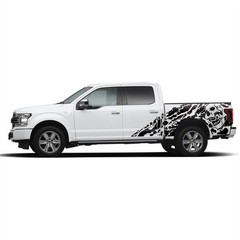 Pair Black Skull Graphics Sticker Body Vinyl Decal For Truck 4X4 Off Road Pickup