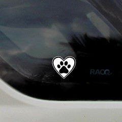 pet paw print heart black and white dog cat vinyl sticker bumper stickers 92 mm