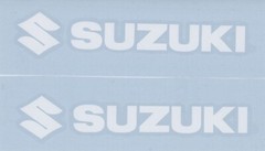 2 New SUZUKI 8″ White Decals Stickers Car Motorcycles Window Car Show Decal