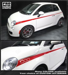 Fiat 500 2007-2015 Upper Body Javelin Side Stripes Decals (Choose Color)