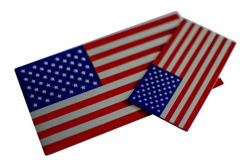 3D Metal American Flag Decal Sticker Emblem (Combo Pack)