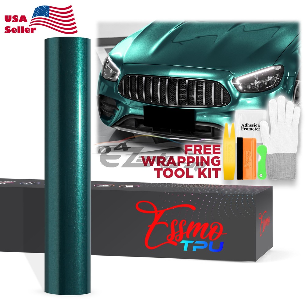Gloss Metallic Racing Green PPF TPU Paint Protection Film Dry Wet Car Vinyl Wrap