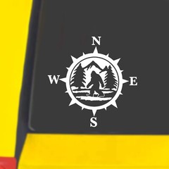 Bigfoot Compass Decal. Perfect for Car Windows or anything with a hard surface.