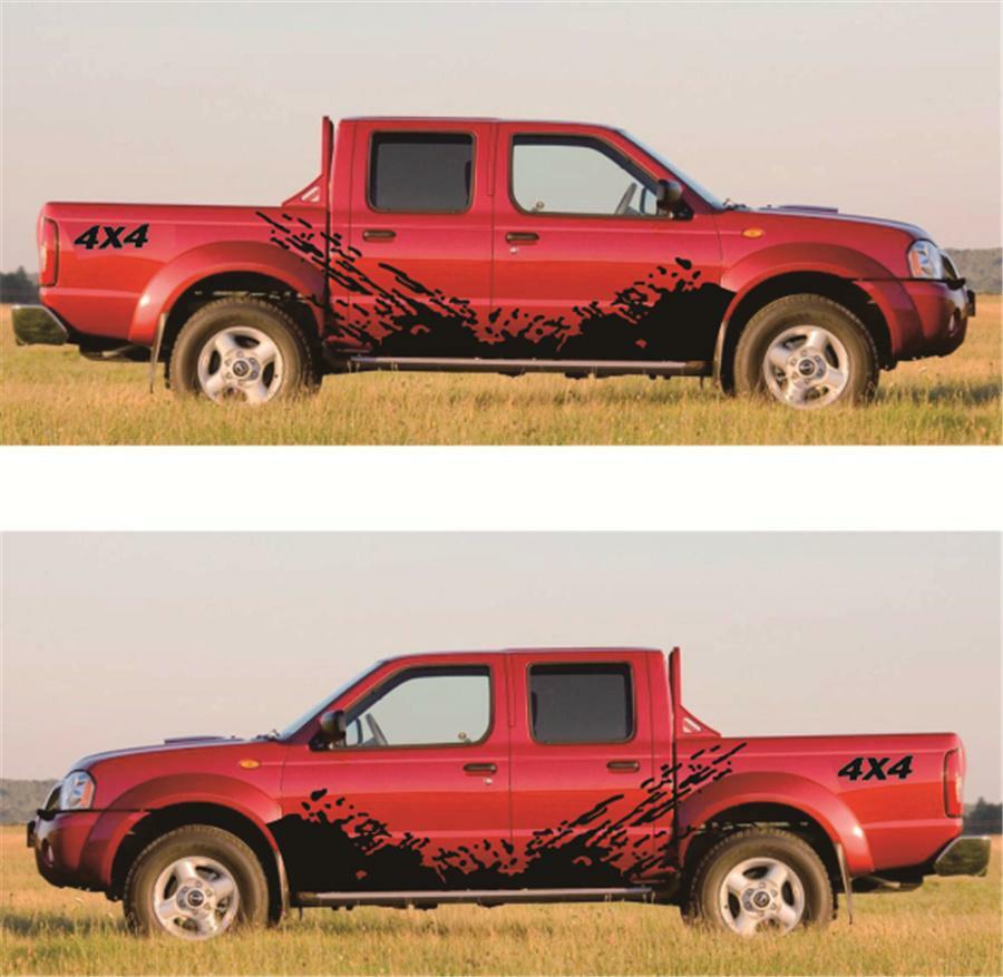 2PCS Splash Decal Car Side Body Graphics Vinyl Decoration Stickers Truck Pickup