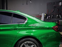 PET Squadron Carbon Fiber Gloss Emerald Green Car Vehicle Vinyl Wrap Decal Sheet