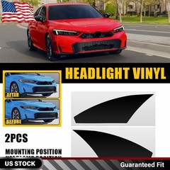 2X Precut Headlight Head Light Blackouts Vinyl Overlay For 2022-2025 Honda Civic