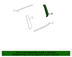 Genuine GM Rear Driver Side Door Window Frame Rear Applique 84966051