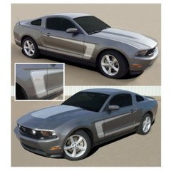 Ford Mustang 2010-2012 Boss Style Side Stripes Body Graphic Kit – Glossy Black