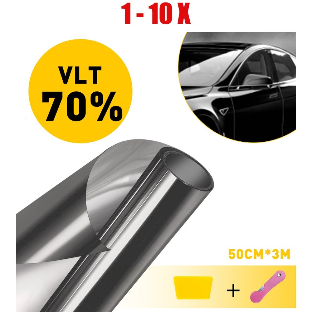 Black Roll Uncut Tint Window 20″x10’ft 1-10X Home 70% Office Glass VLT Universal