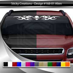 168-01 ALIEN Windshield Decal Window Sticker Vinyl Graphic Tribal Curls Alien