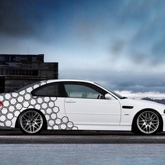 Hexagon Honeycomb Pattern Sticker Body Side Door Vinyl Decal For Car Decor