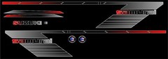 SUZUKI SAMURAI DECALS LINES STICKERS CALCOMANIAS GRAFICAS RED BLACK AND GRAY