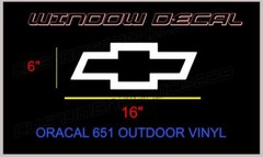 CHEVY WHITE WINDOW DECAL TRUCK/CAR ORACAL OUTDOOR VINYL 651 16X6″ NEW