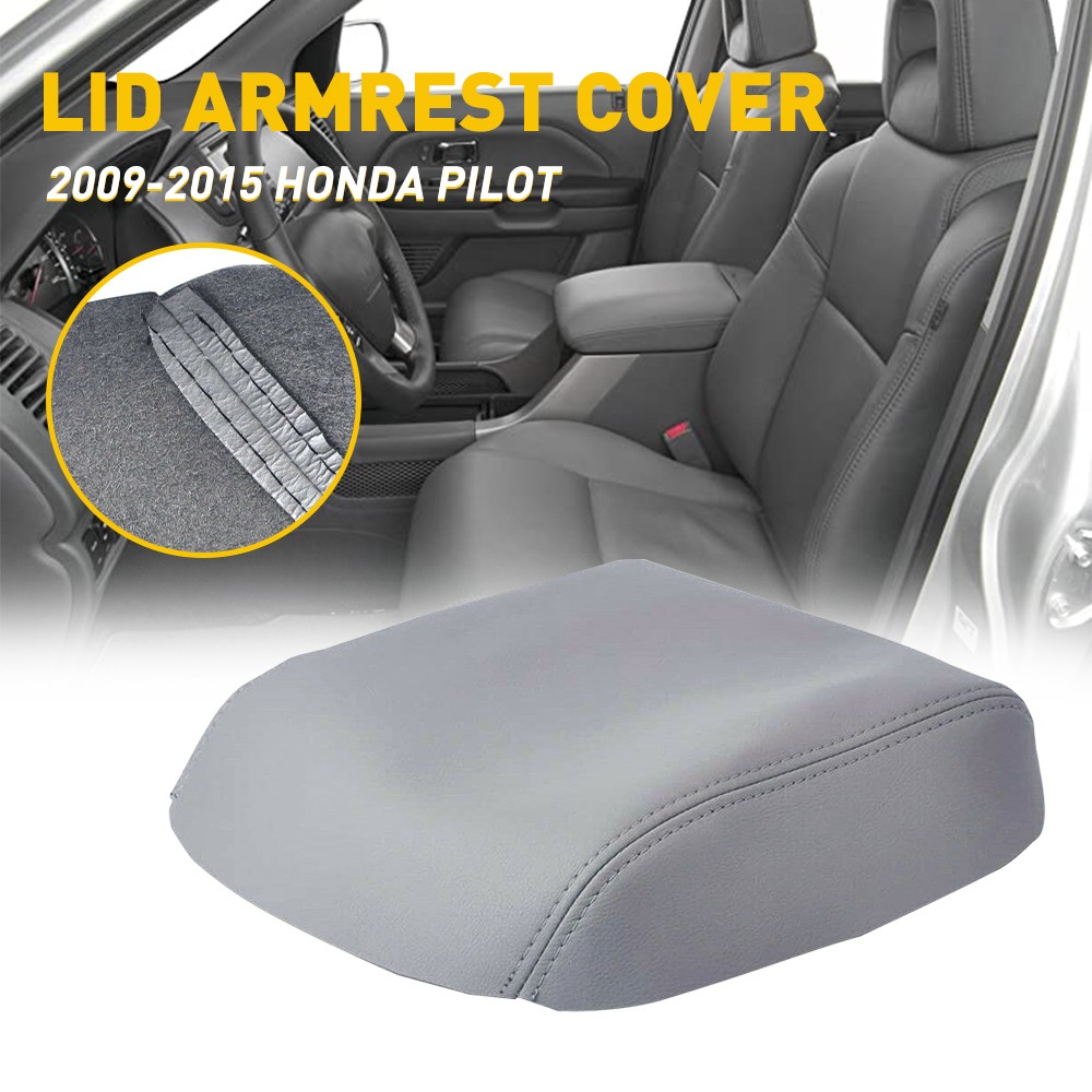Set Front Rear Leather Door Panels / Console Lid Cover For Honda 2009-2015 Pilot